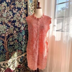 Urban Outfitters Vintage Style Orange and White Gingham Shirring Dress XL NWT